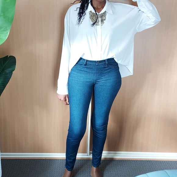 White Formal casual Shirt Long Sleeve Sz 10 Cotton Oversized Tops Blouse button - Picture 12 of 14